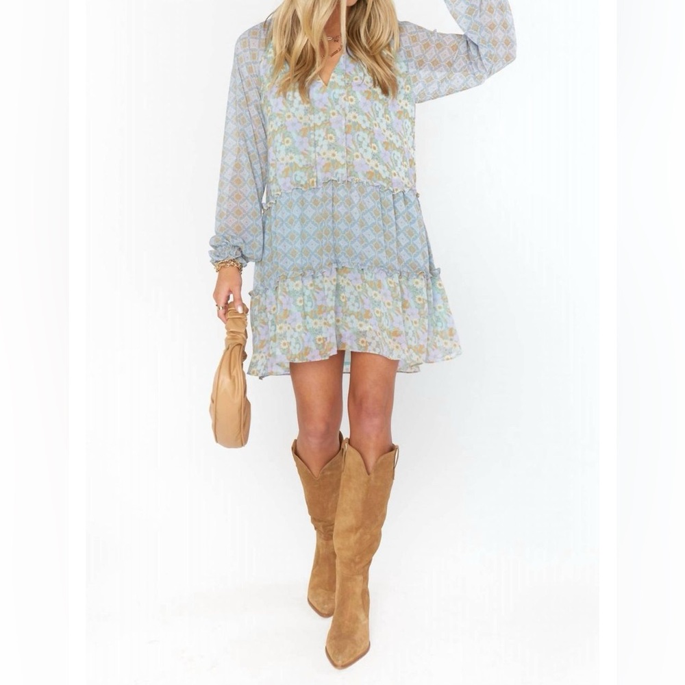 Show Me Your MuMu Blue Floral Mini Dress
